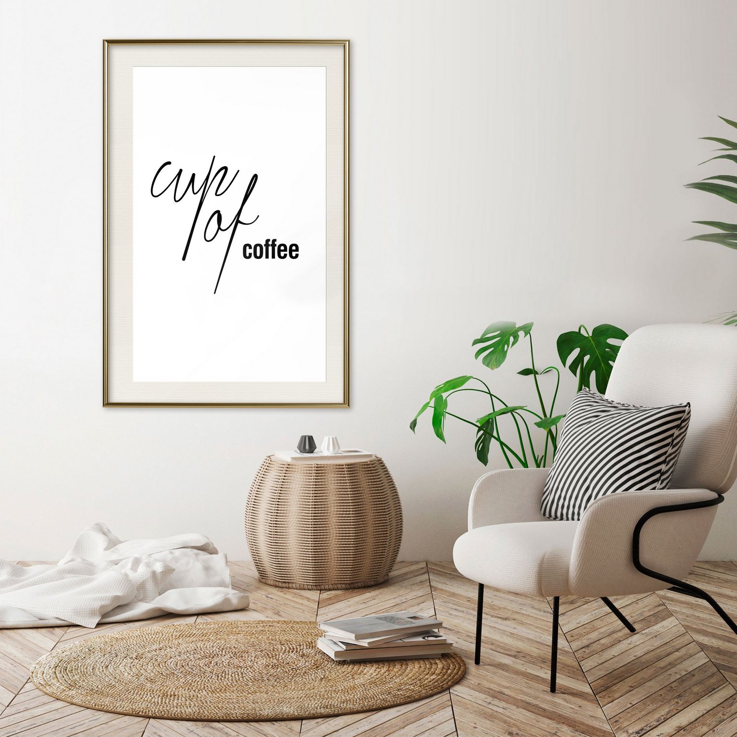 Affisch - Cup of Coffee [Poster] 40x60 Guld ram med passepartout, 40x60 cm