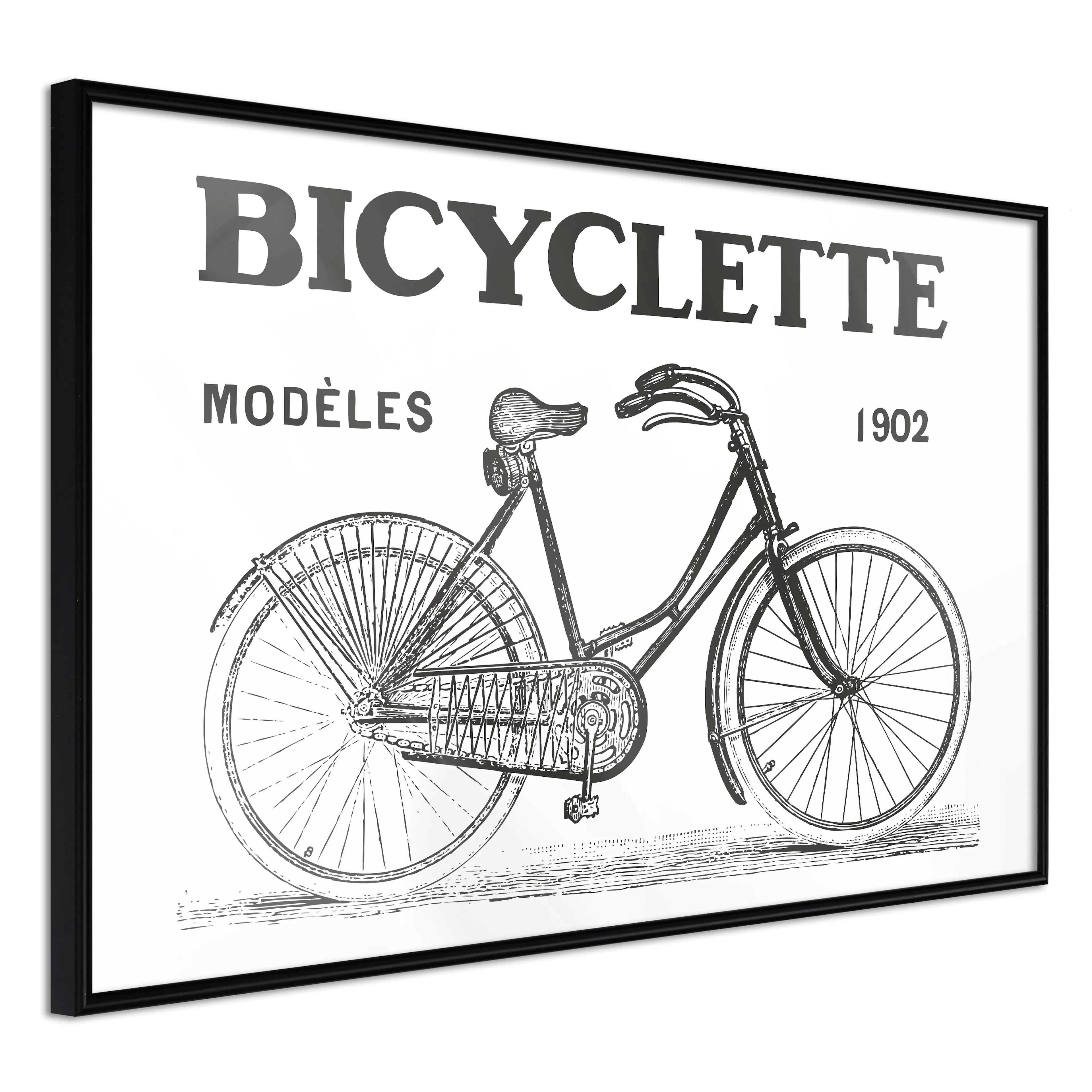 Affisch - Old Bike [Poster] 60x40 Svart ram, 60x40 cm