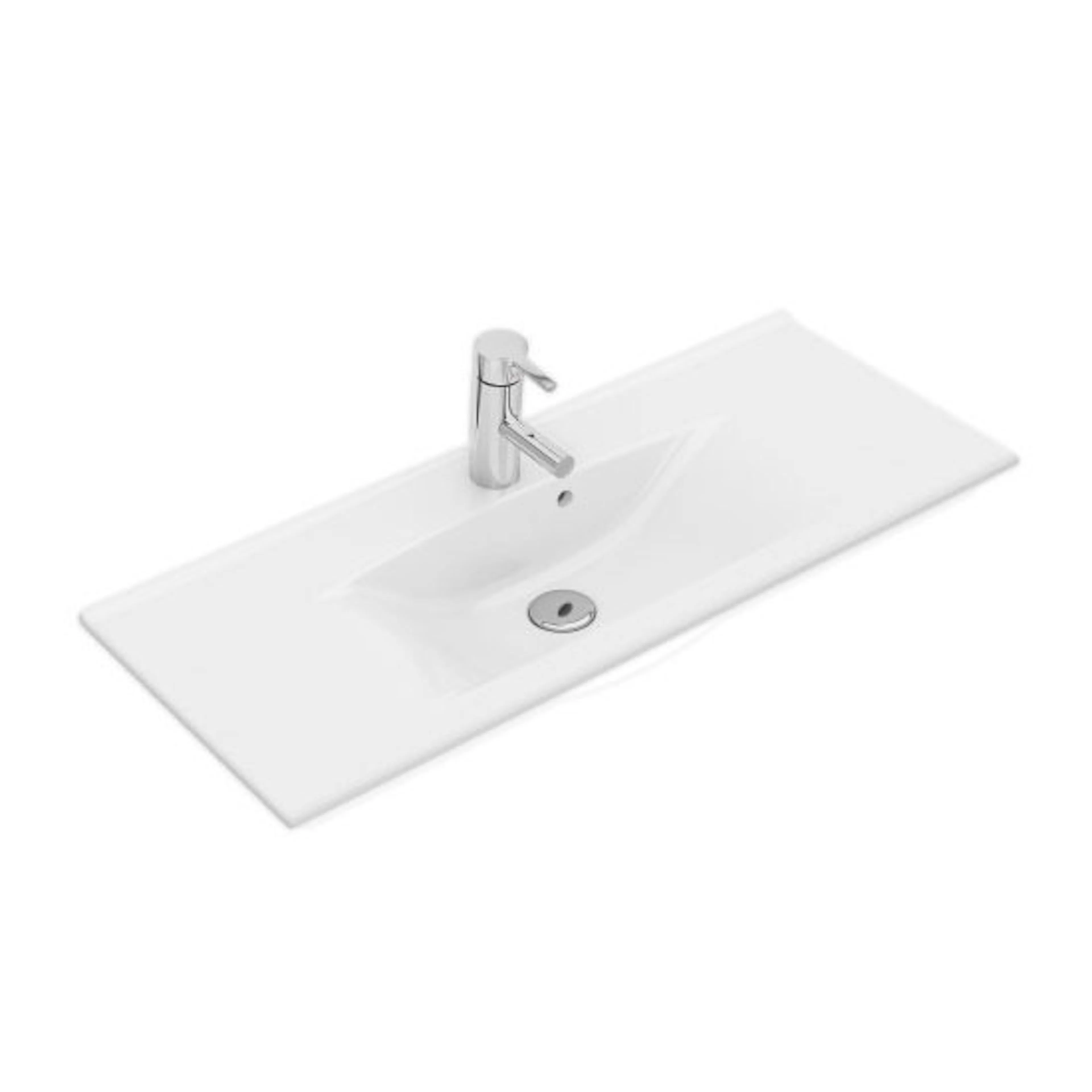 Elegant m.tvättst komp: Vit/Clean, 91,5x37,5cm, Hål, Överfy Bredd: 915 mm