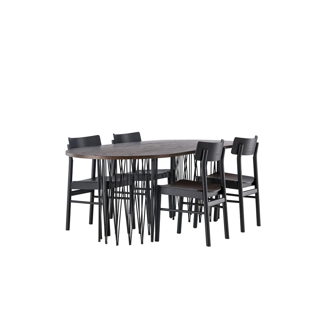Matgrupp Venture Home Stone oval med 4st Montros Matstolar