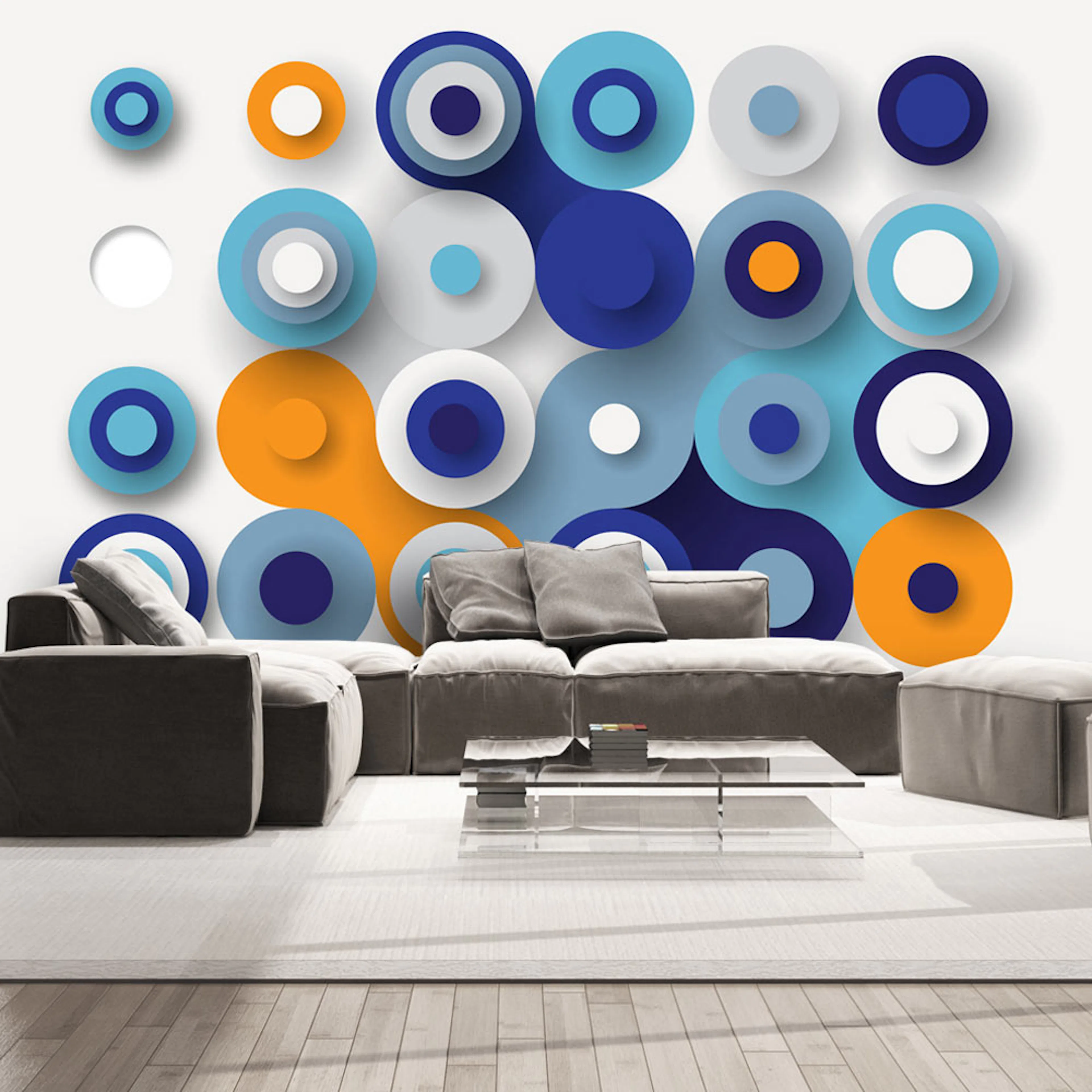 Fototapet Arkiio Geometry Of Blue Wheels
