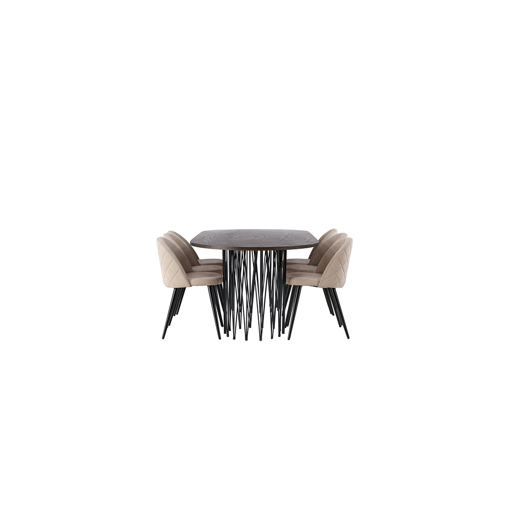 Matbord furniture/fashion Stone med 6 Velvet Stitches Stolar