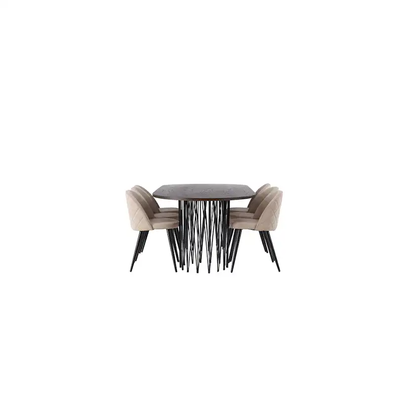 Matbord furniture/fashion Stone med 6 Velvet Stitches Stolar