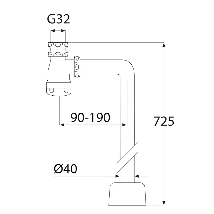 Vattenlåssats Purus 90° G32xØ40