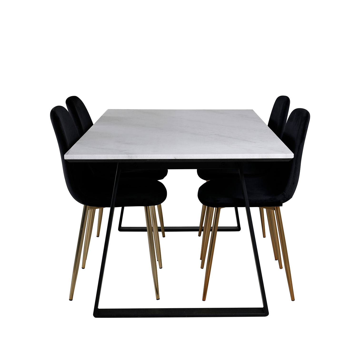 Estelle Dining Table 140*90 - White / Black, Polar Dining Ch Svart