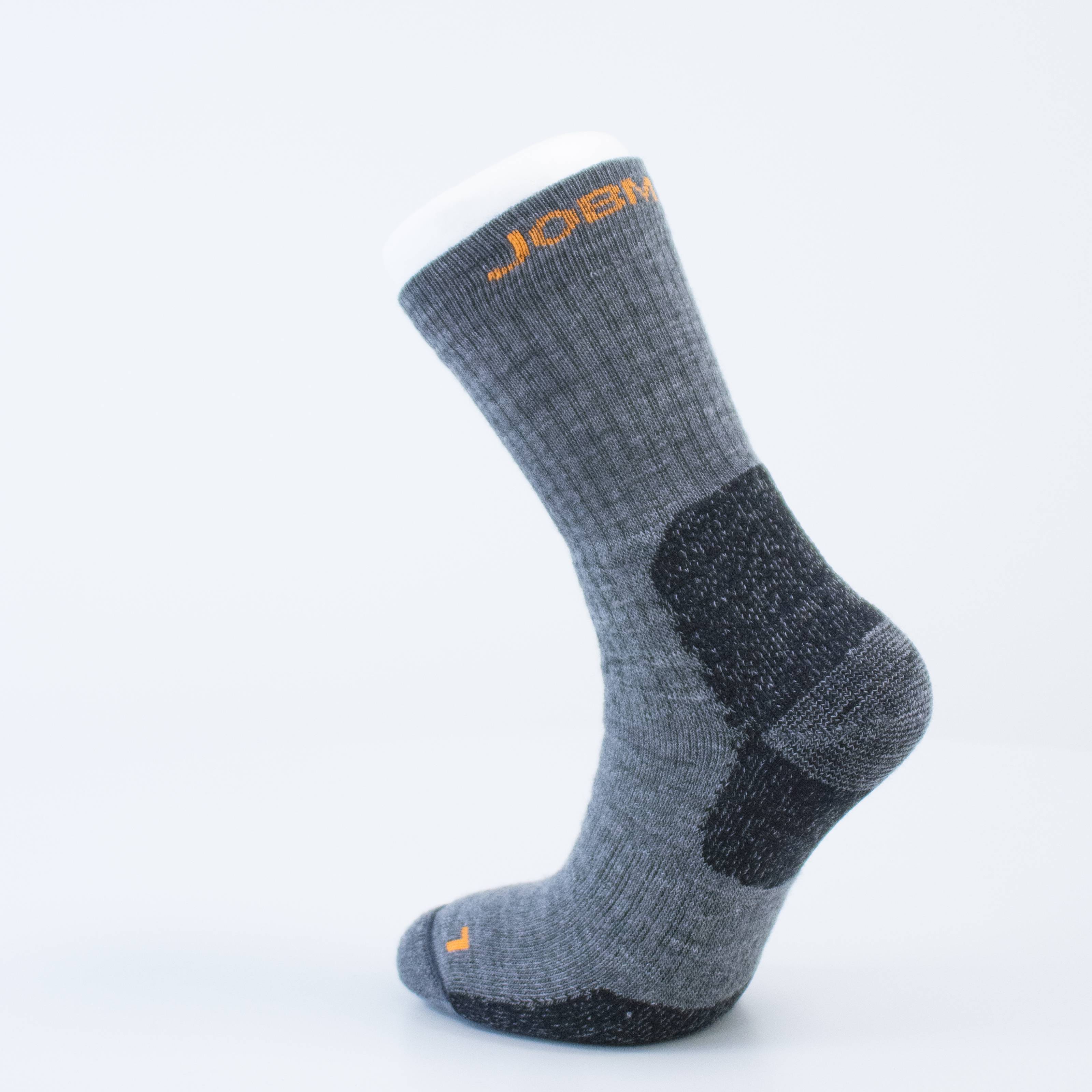 Socka Jobman Merino Tjock Mörkgrån/Svart