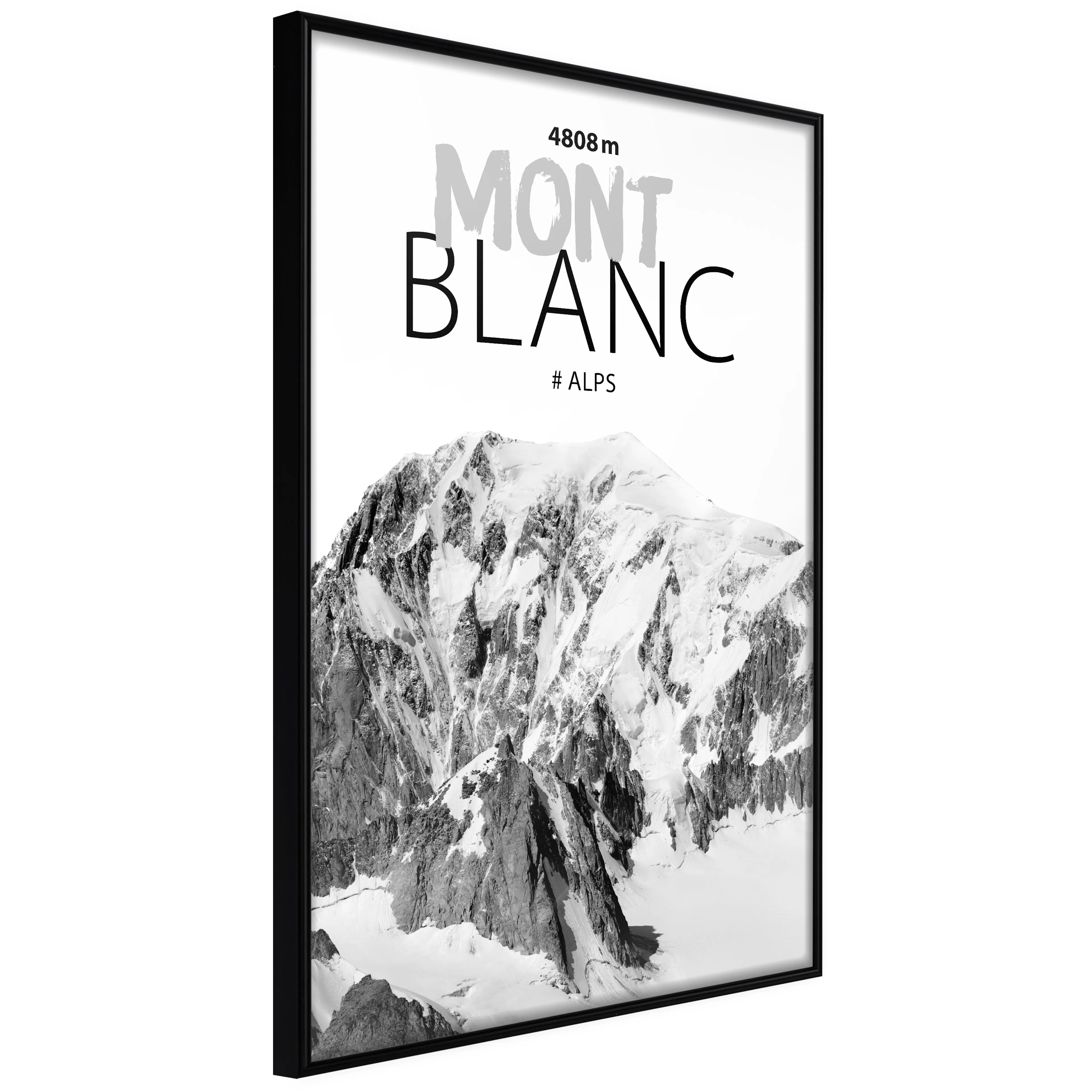 Affisch - Mont Blanc [Poster] 40x60 Svart ram, 40x60 cm