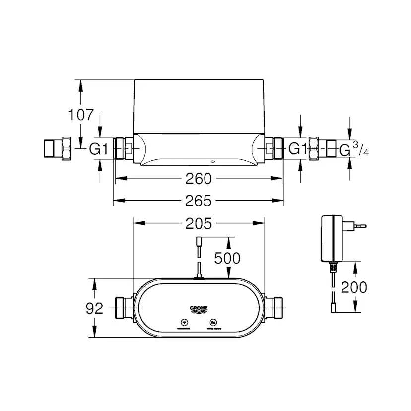 Vattenfelsbrytare Grohe Sense Guard 22500