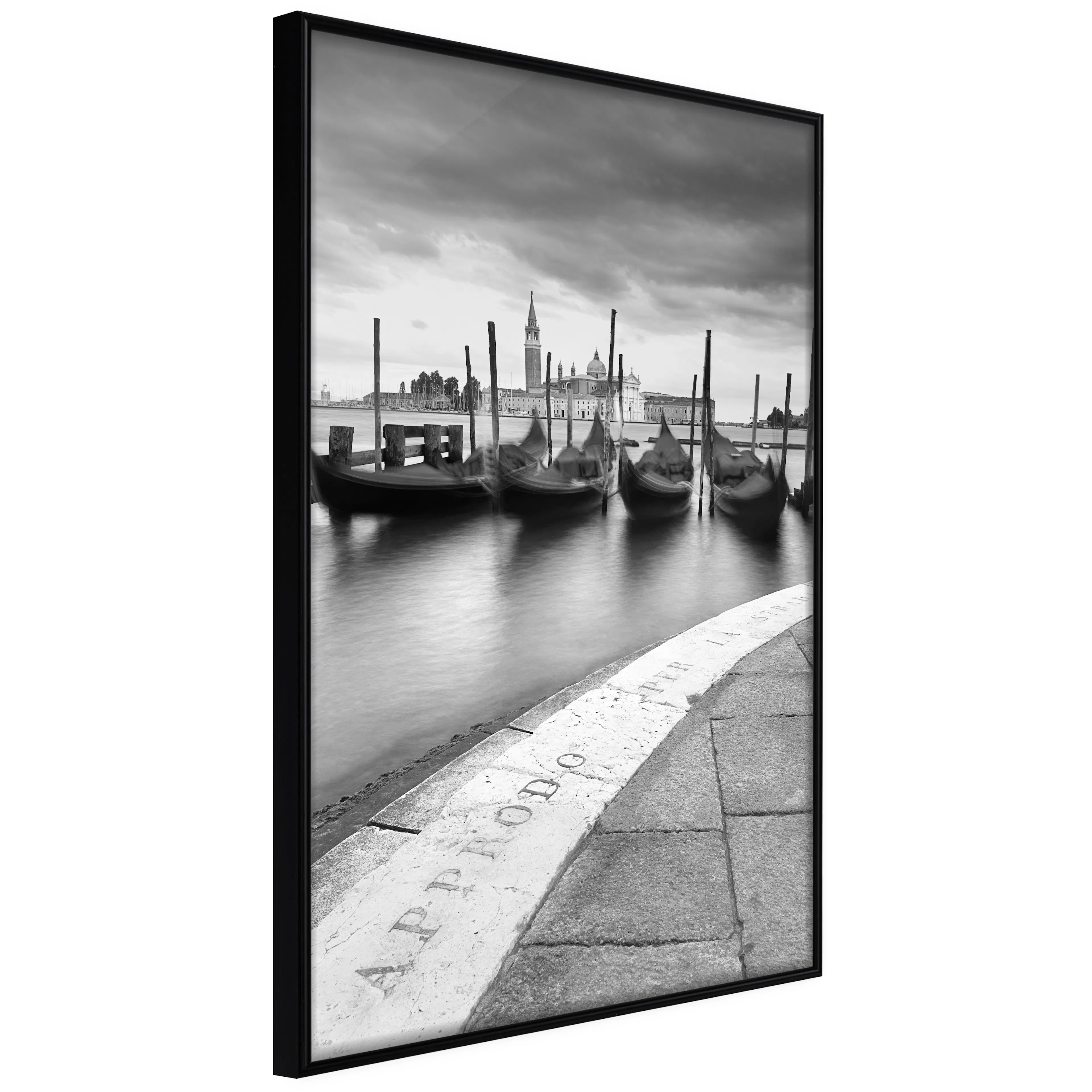 Affisch - Boats in Venice [Poster] 40x60 Svart ram, 40x60 cm