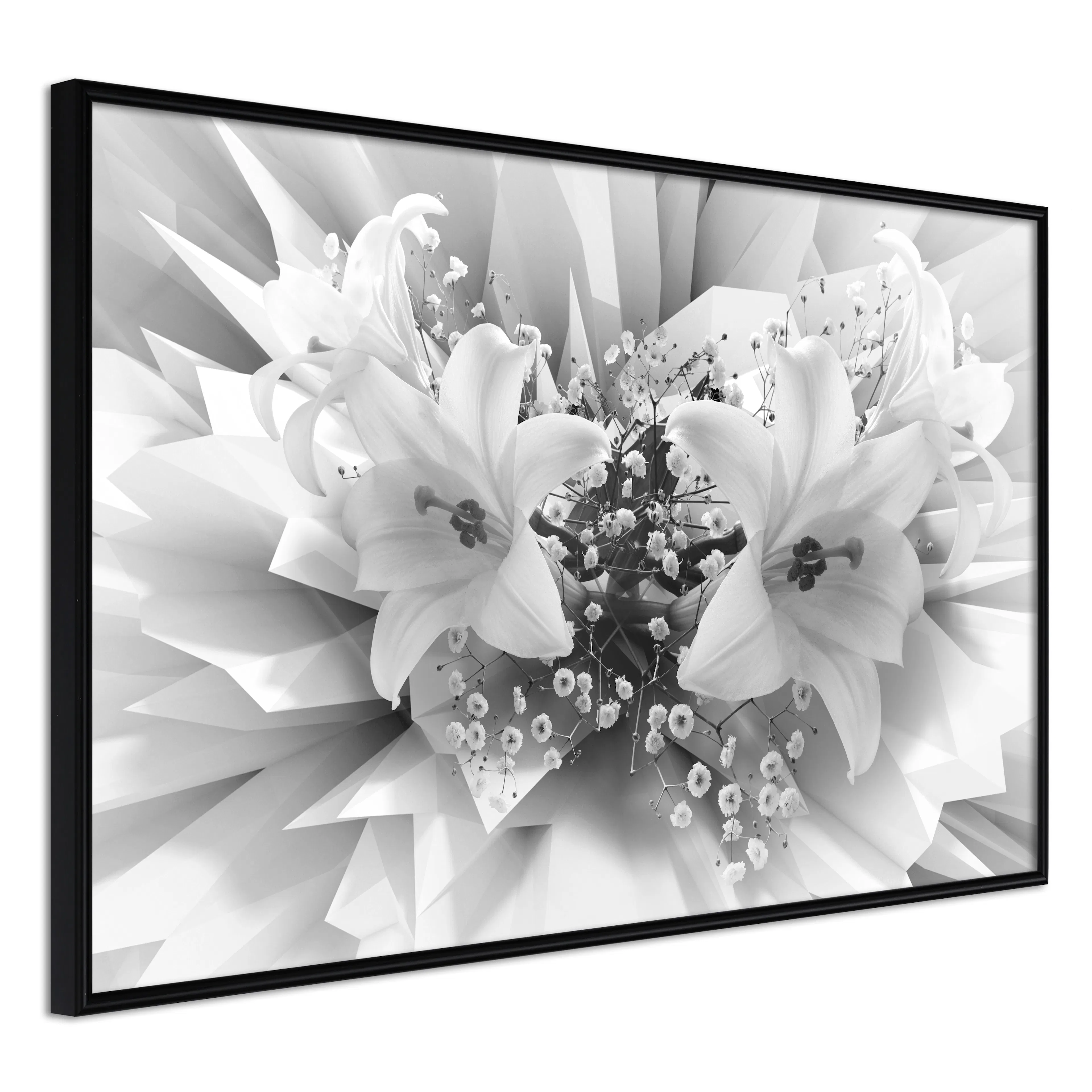 Affisch - Geometric Bouquet [Poster] 60x40 Svart ram, 60x40 cm