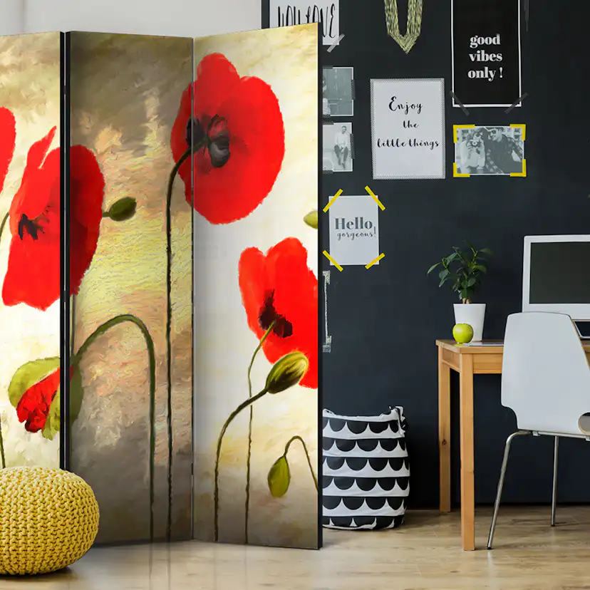 Rumsavdelare Skärmvägg Arkiio Golden Field Of Poppies 135x172 cm