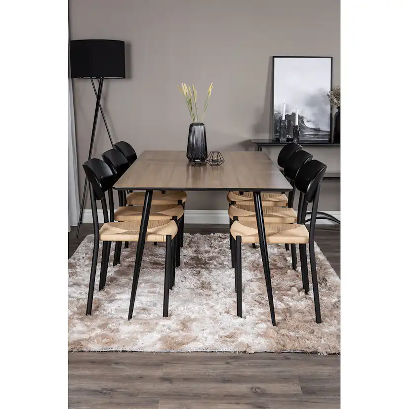Matgrupp Venture Home Polly Ø120 cm med 6st Silar Matstolar