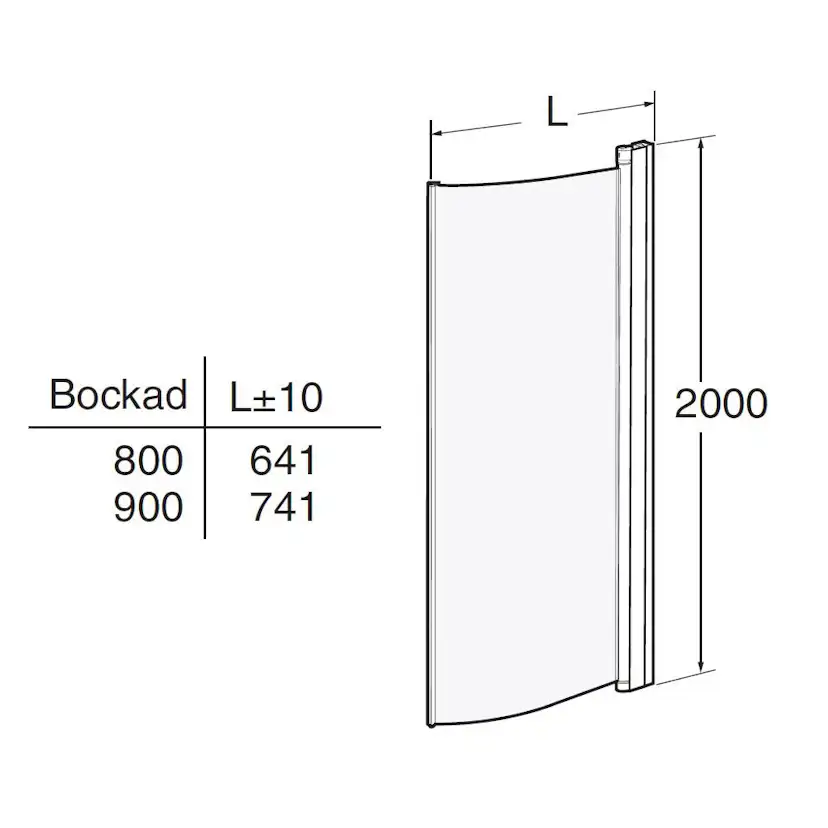 Duschdörr Contura Shower Space SBVF Bockad