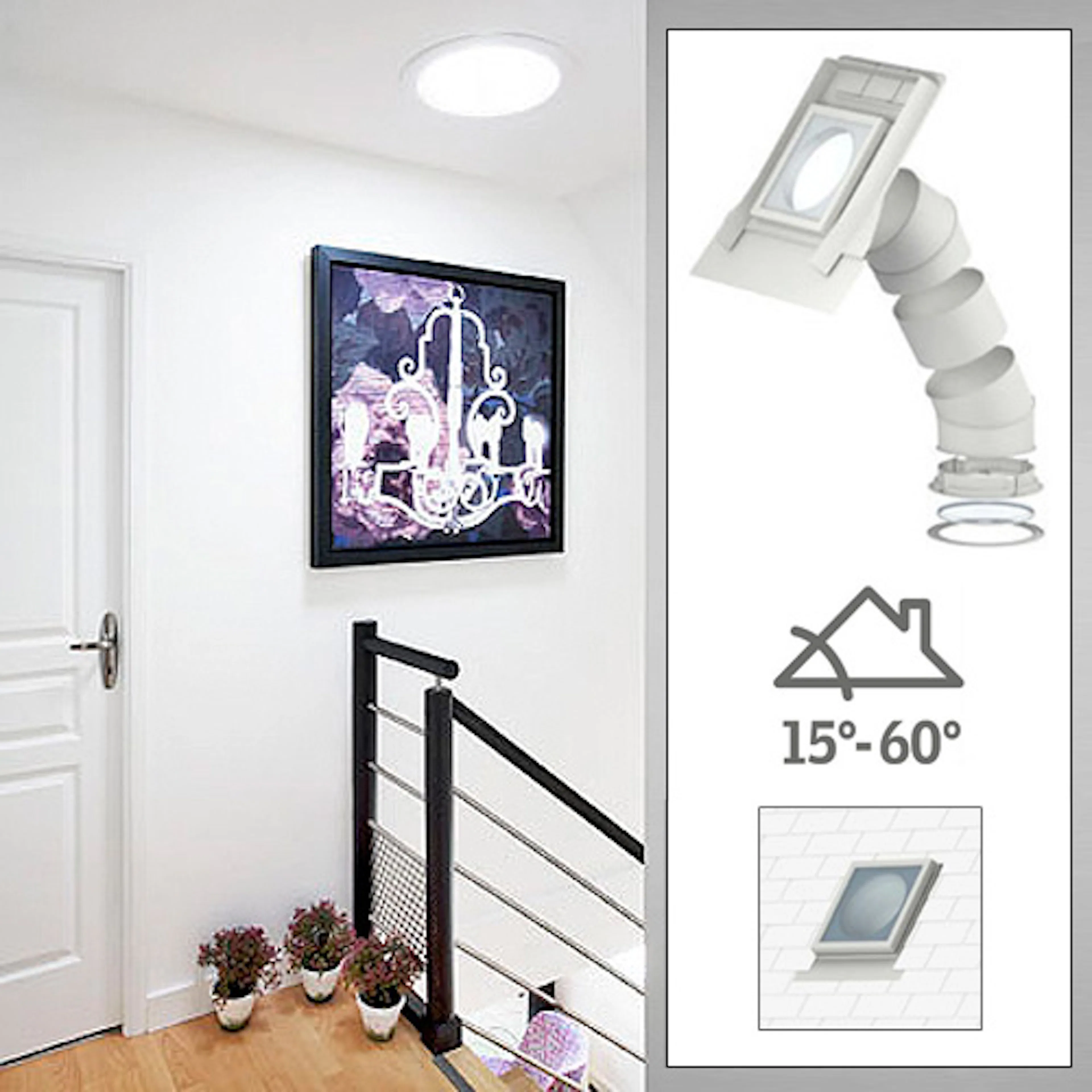 Ljustunnel Velux TLR för Slätt Tak Fast Rör