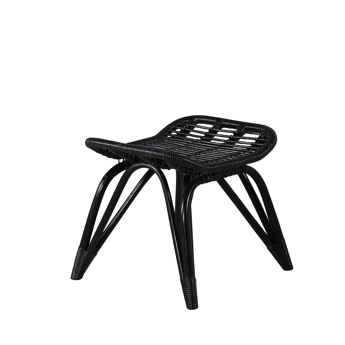 Ella Lounge Chair - BLACK rattan / Offwhite Cushion Ersätter Färg: Black