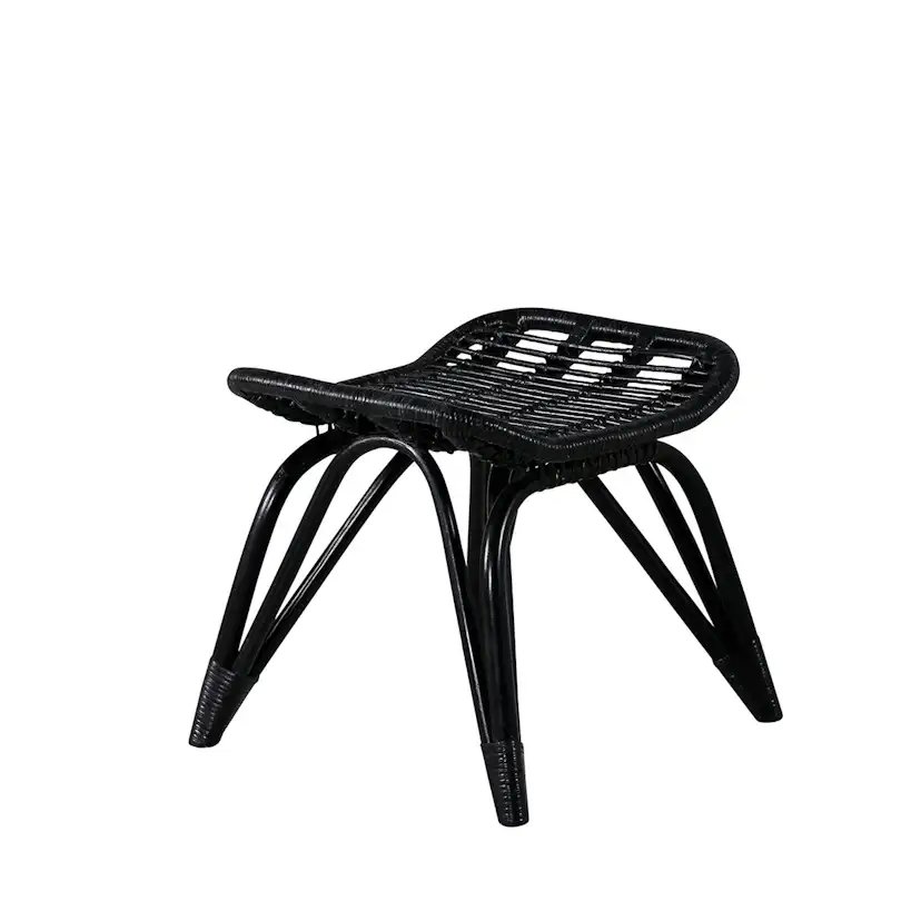 Ella Lounge Chair - BLACK rattan / Offwhite Cushion Ersätter Färg: Black