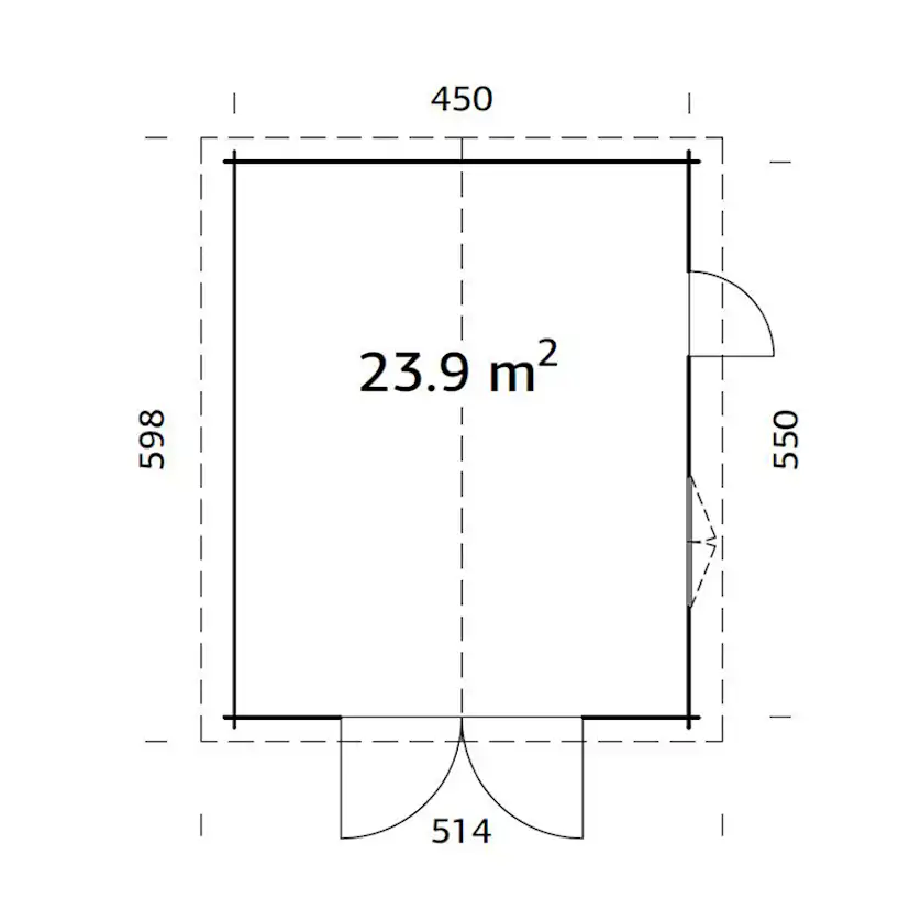 Garage Palmako Roger 23,9 m2 med Dörr