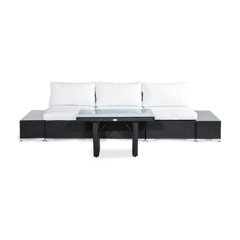 Loungegrupp Comfort Garden Bahamas 3-sits med Avslut och Utebord Utomhus