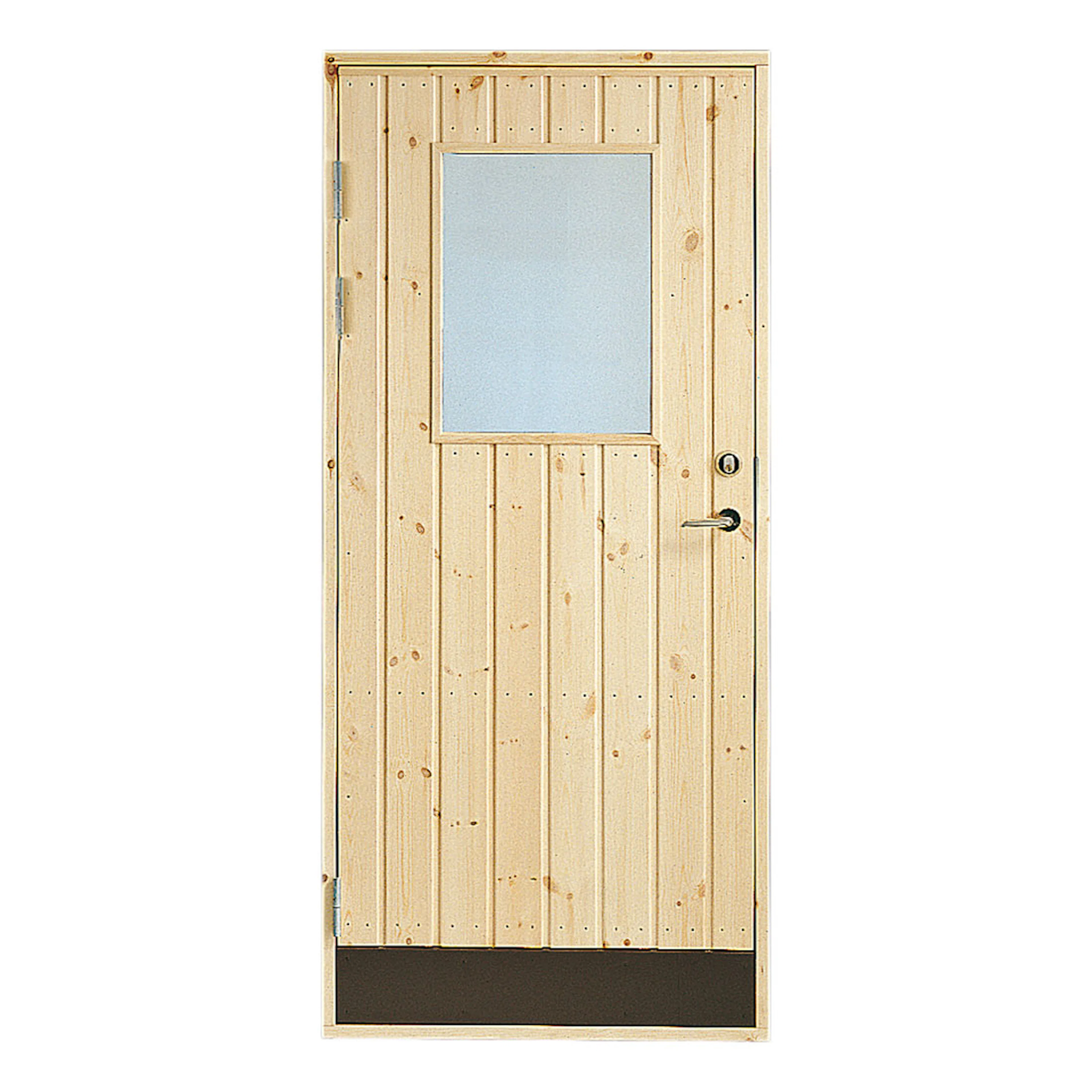 Dörr 18° rak panel glas vänster 9x20 2 gl. Fönst. 42x56cm 90x200, Vänster