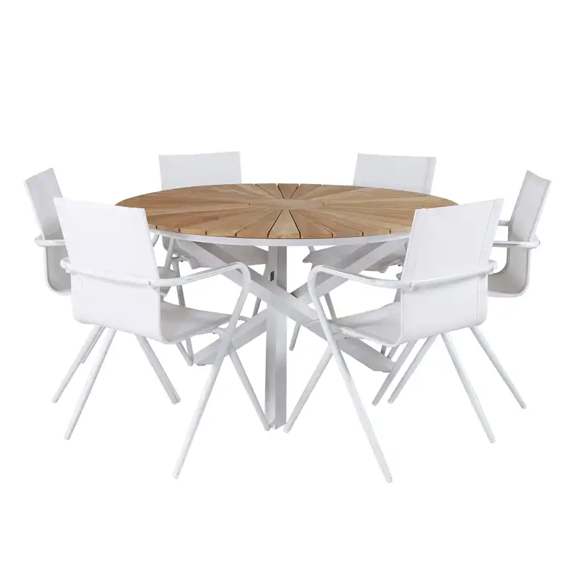 Matgrupp Venture Home Mendi Rund med 6 Act Stolar