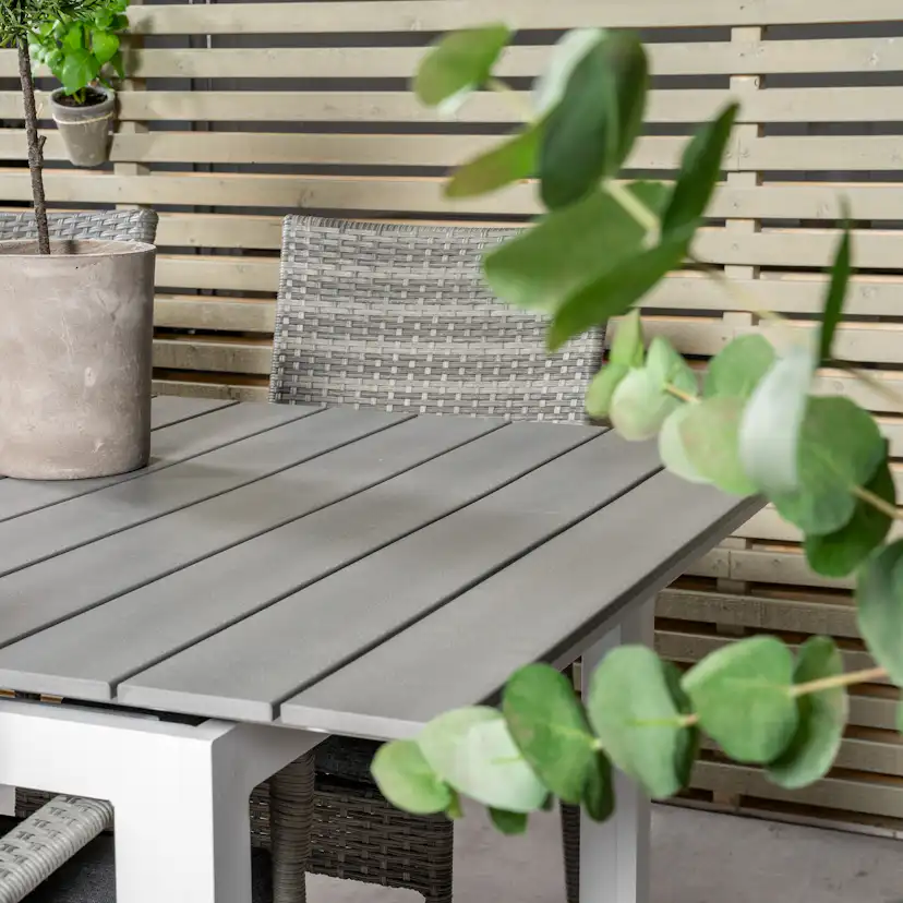 Levels Dining Table 224/324*100 - White Alu / Grey Aintwood Vit/Grå