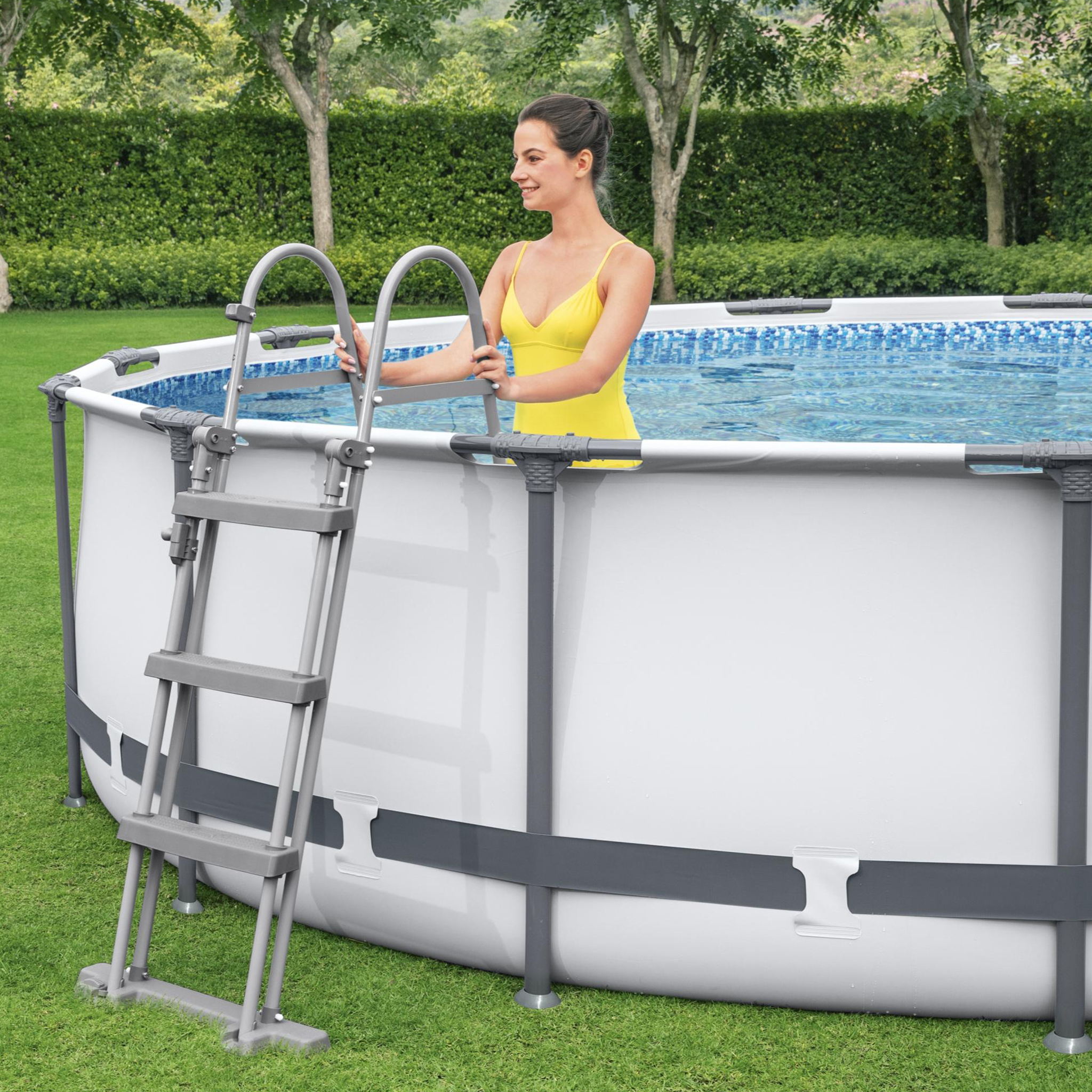 Poolpaket Bestway Steel Pro Max Ø3,66m 100cm Stålramspool Ovanmark med Filterpump