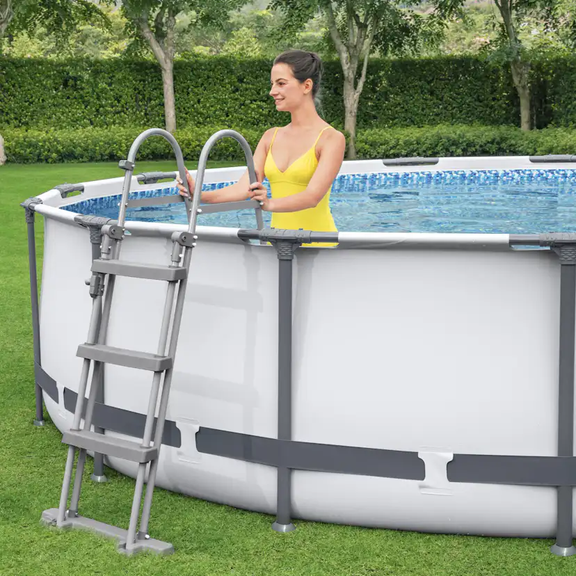 Poolpaket Bestway Steel Pro Max Ø3,66m 100cm Stålramspool Ovanmark med Filterpump