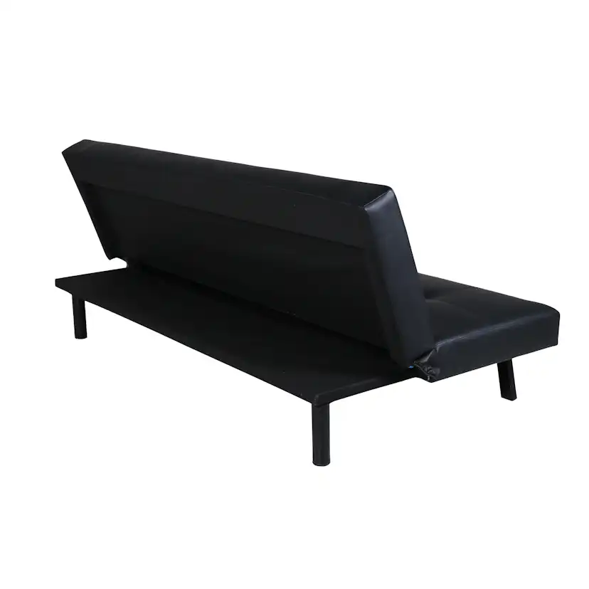 Bäddsoffa Venture Home Bodil Svart Konstläder 2-sitssoffa 180x80x55 cm 1 Sovplats