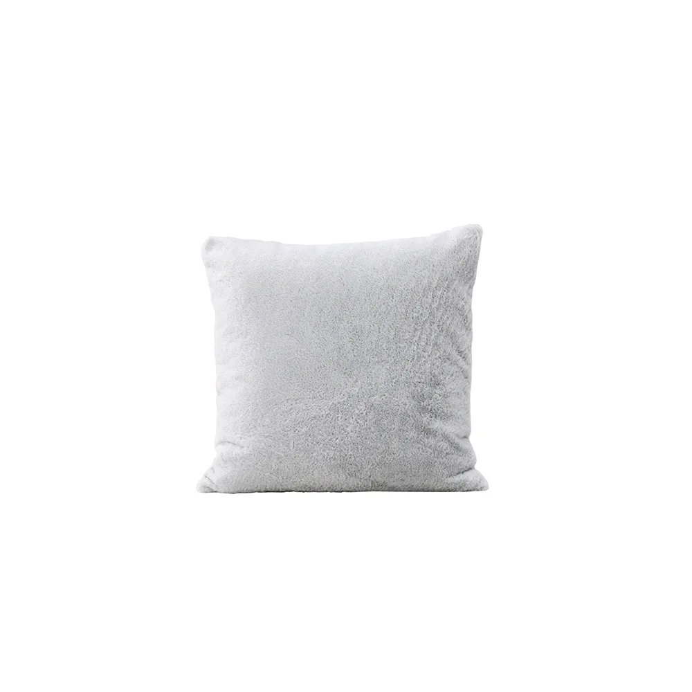 Thea Cushion Cover Rabbit fur/Poly Velvet - Grey Grå