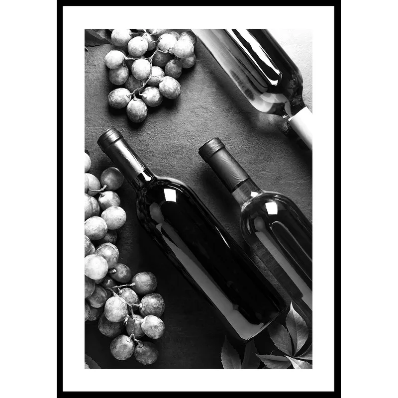 Poster Gallerix Wine Bottles B&W