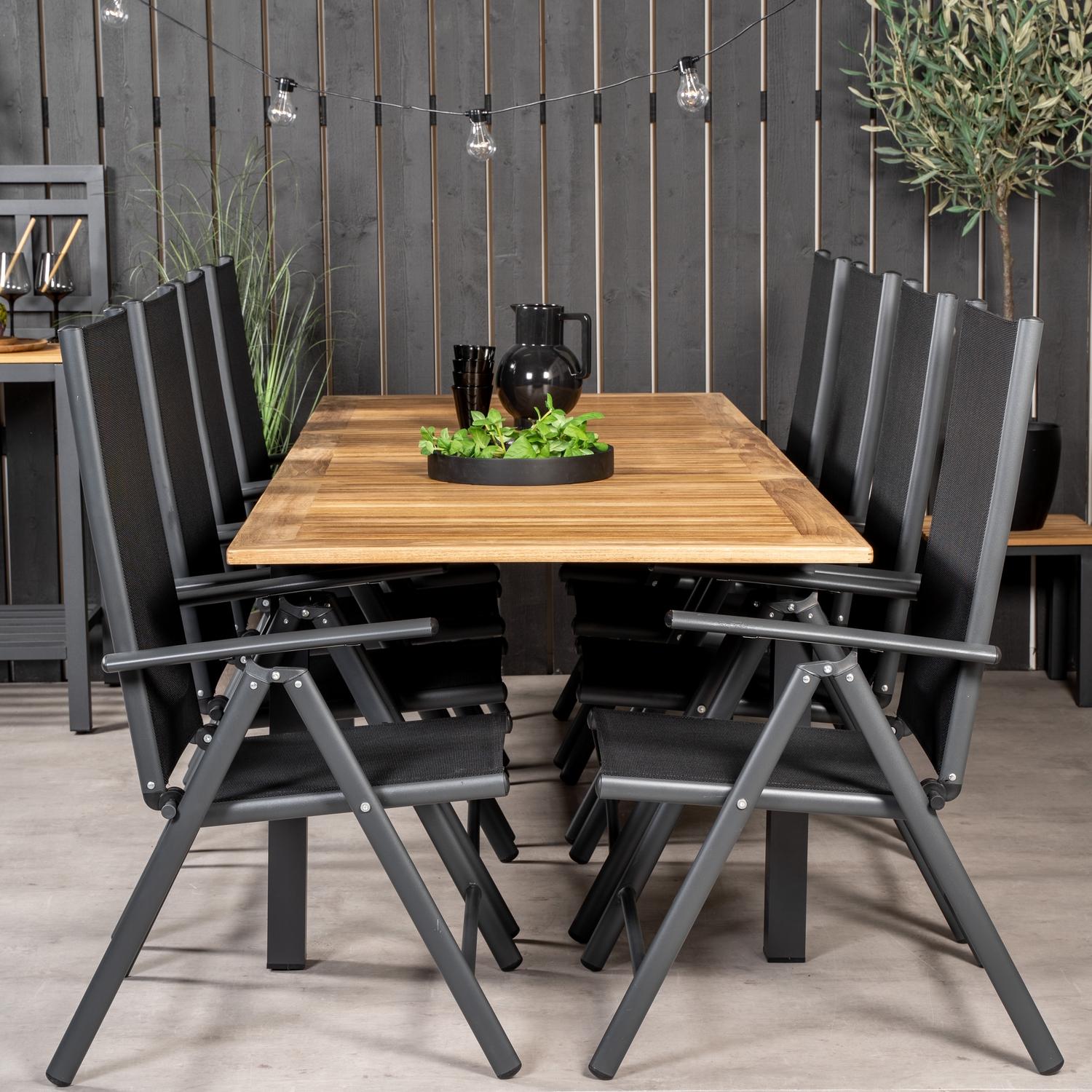 Matgrupp Venture Home Perla 160/240 med 8 Bront Positionsstolar