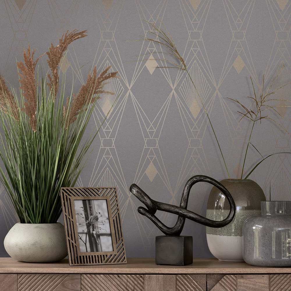 Tapet NEXT Deco Geometric Grey