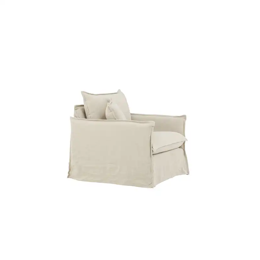 Nova 1-seat - Wood / Beige Linen Beige