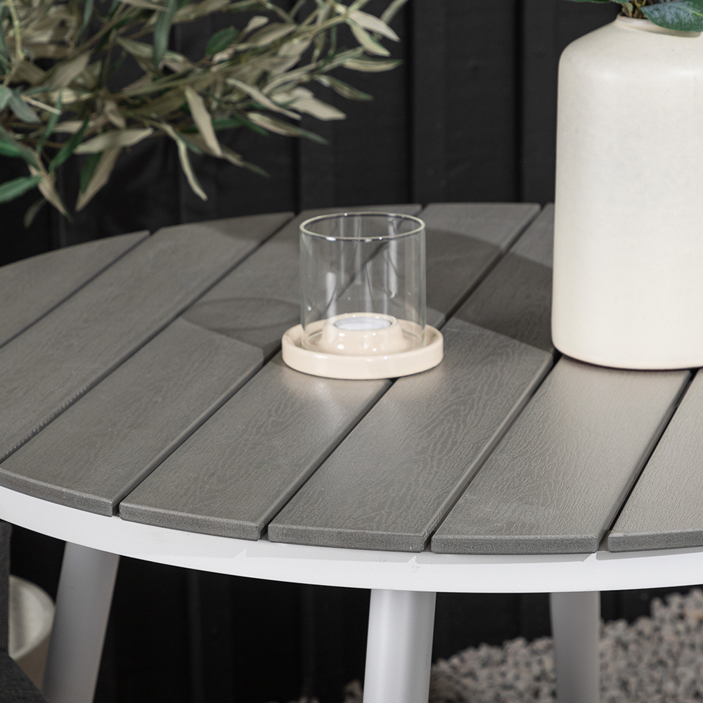 Break - Dining Table Round- White / Grey - Alu / Aintwood - Grå/Vit