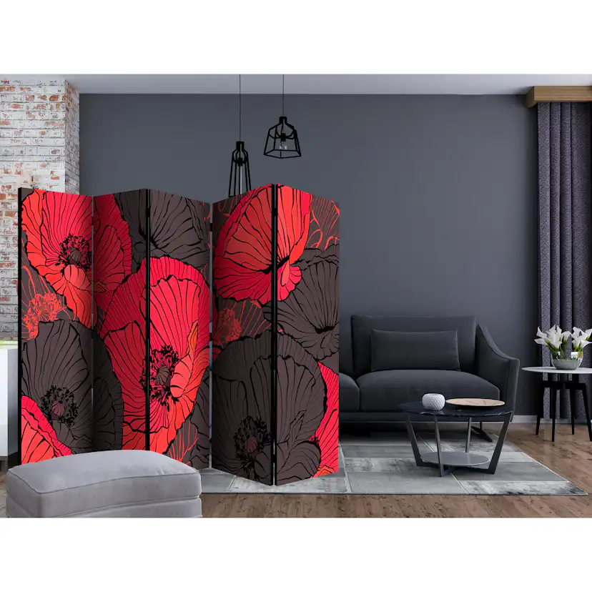 Rumsavdelare Arkiio Pleated Poppies II 225x172 cm