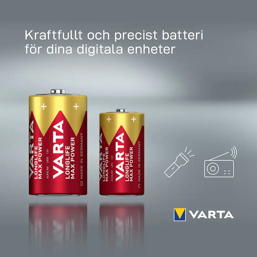 Batteri VARTA Alkaliska Max Power LR14/C 2-Pack