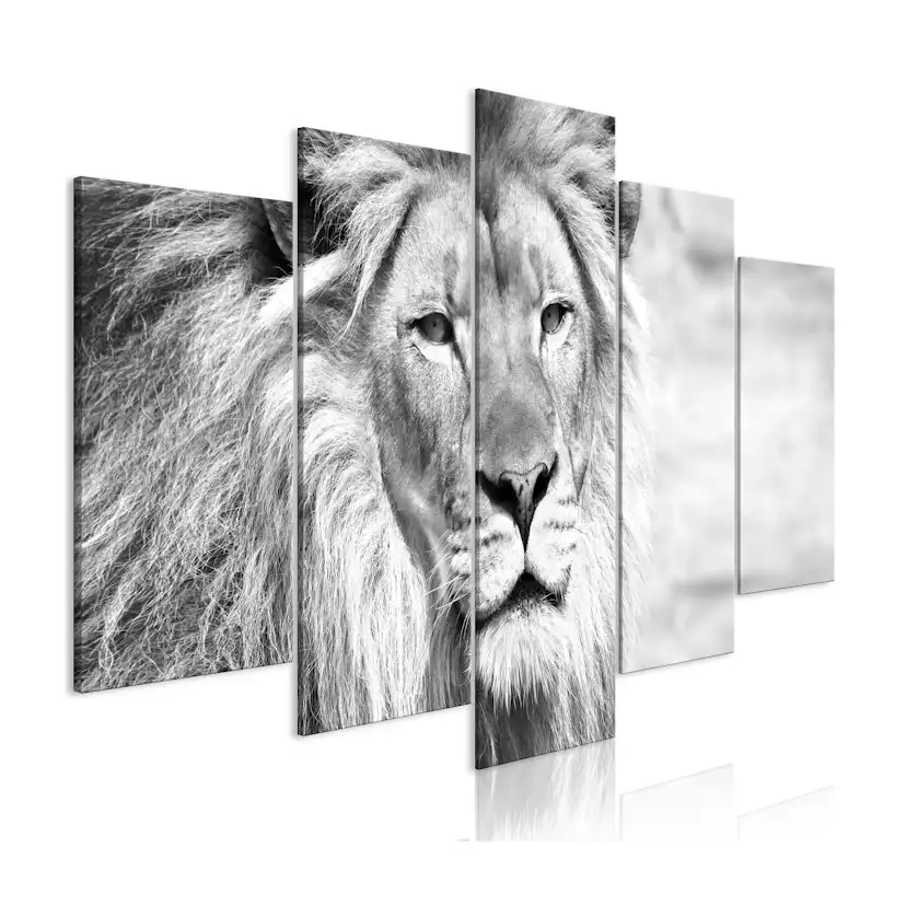 Tavla Arkiio The King Of Beasts Black and White 5 delar