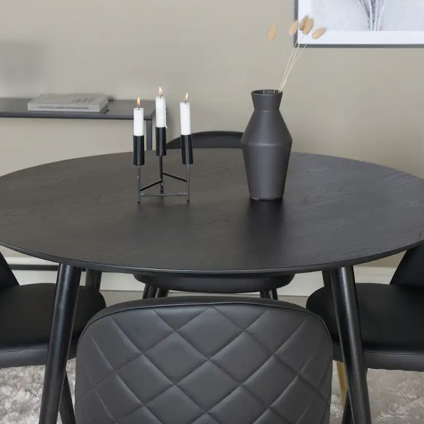 Matgrupp Venture Home Dipp med 4 Velvet stolar Skinn