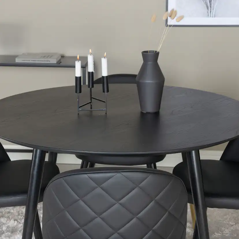 Matgrupp Venture Home Dipp med 4 Velvet stolar Skinn