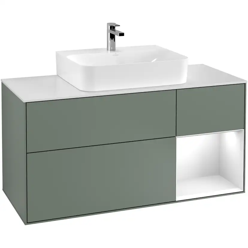 Tvättställsskåp Villeroy & Boch Finion med 3 Lådor Hylla och Bänkskiva för Centrerat Tvättställ