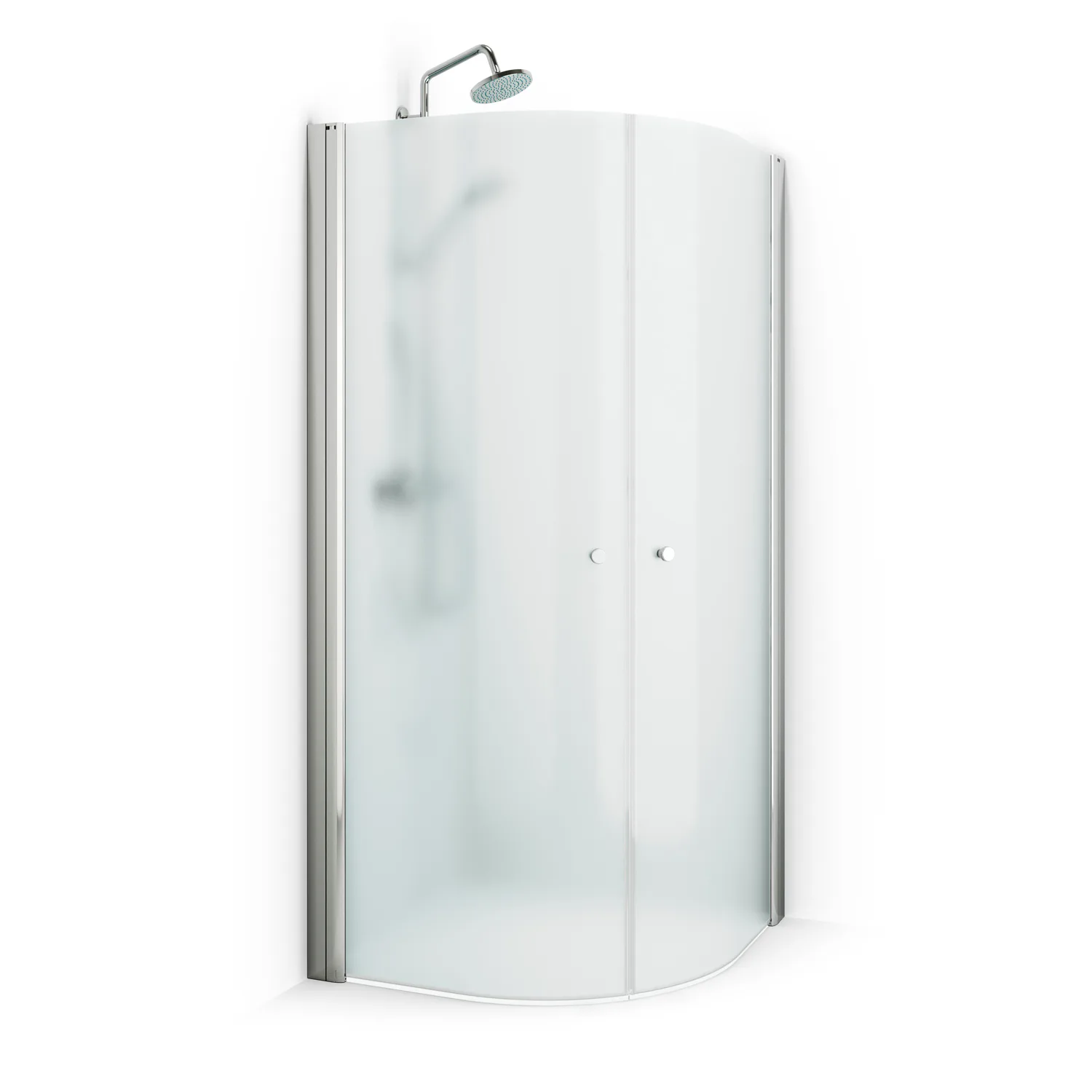 Duschhörna Macro Design Spirit Round, 700x700x1970 mm, Krom, Ice med Knopp