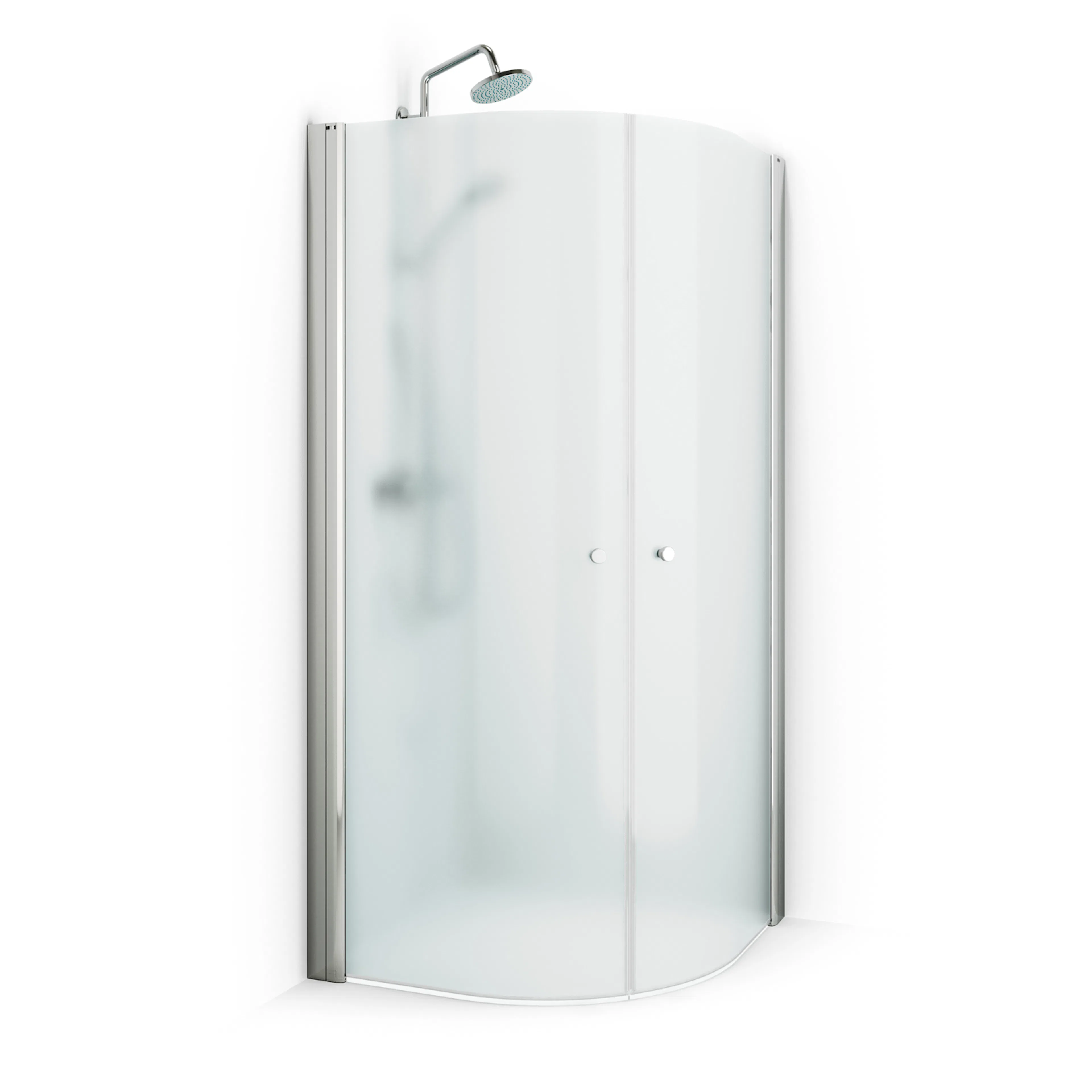 Duschhörna Macro Design Spirit Round, 700x700x1970 mm, Krom, Ice med Knopp