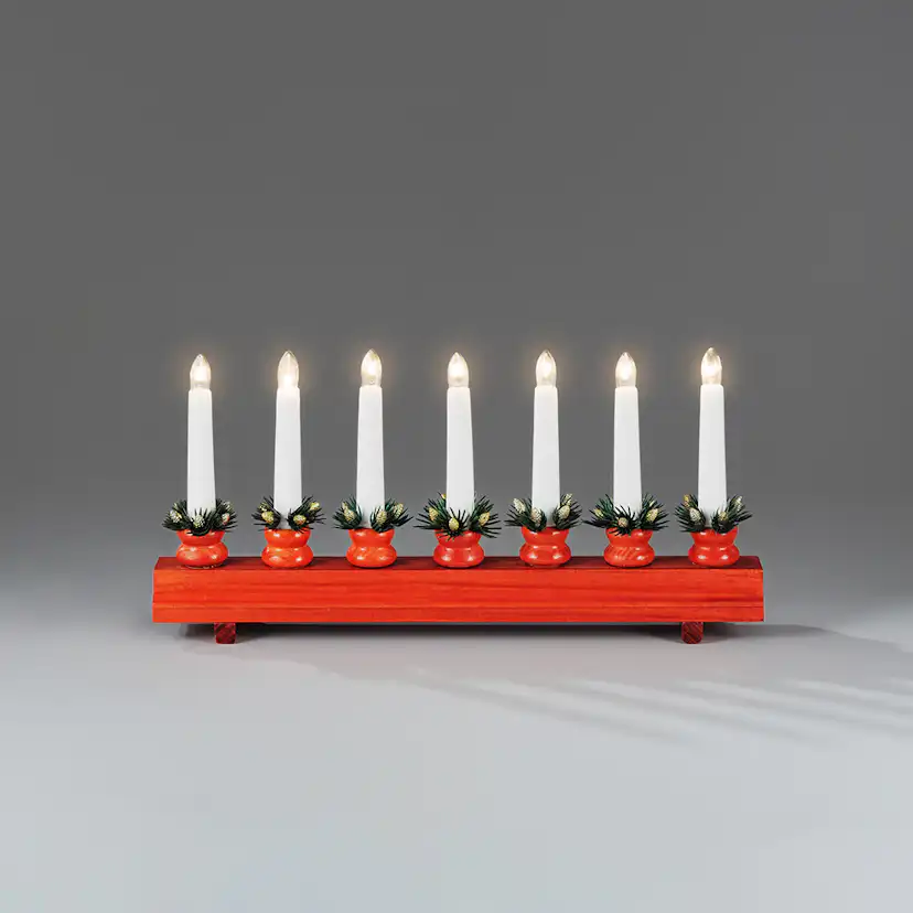 Adventsljusstake Gnosjö Konstsmide 7L Platt med Manschetter