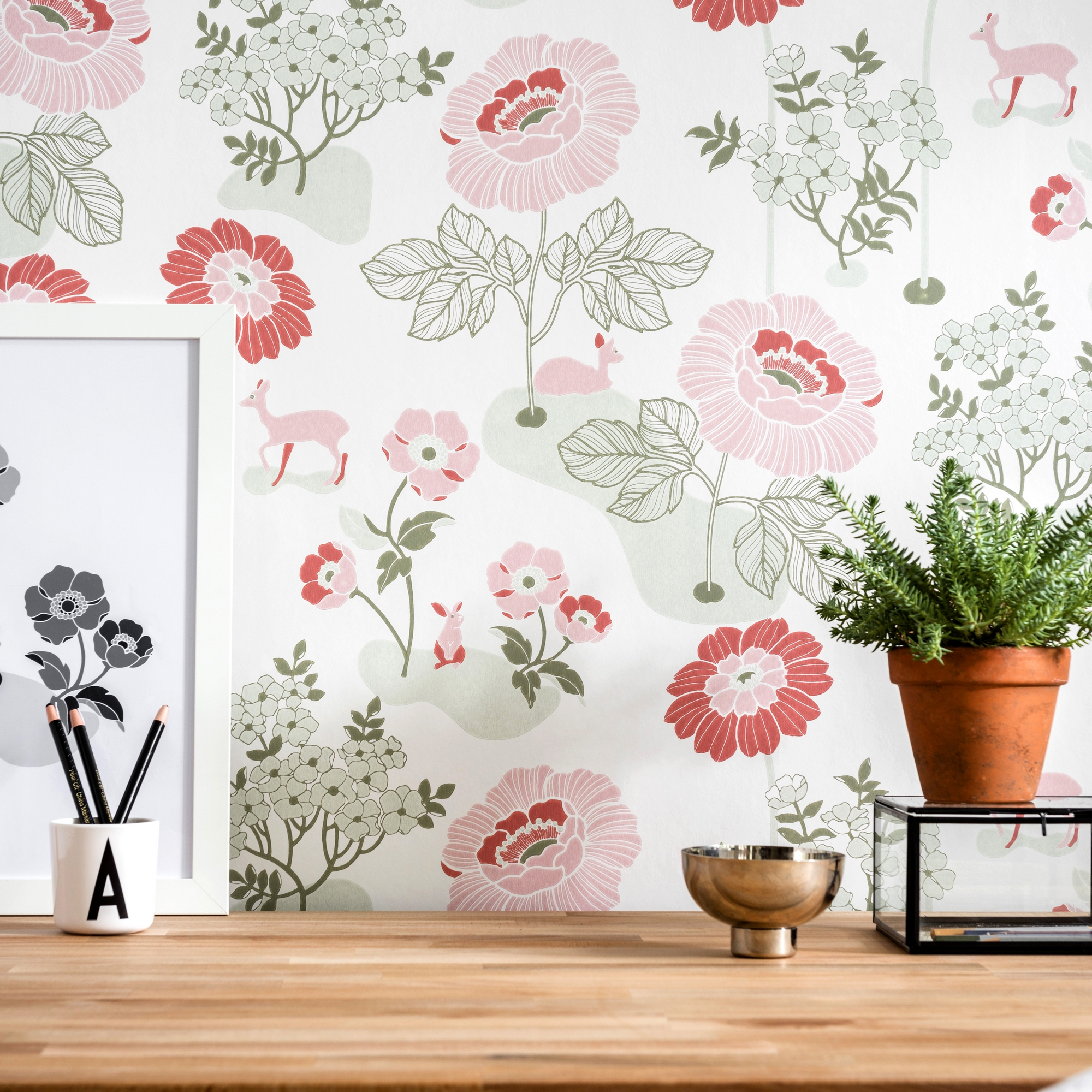 Tapet Duro 1900 Blomsteräng Röd 398-03