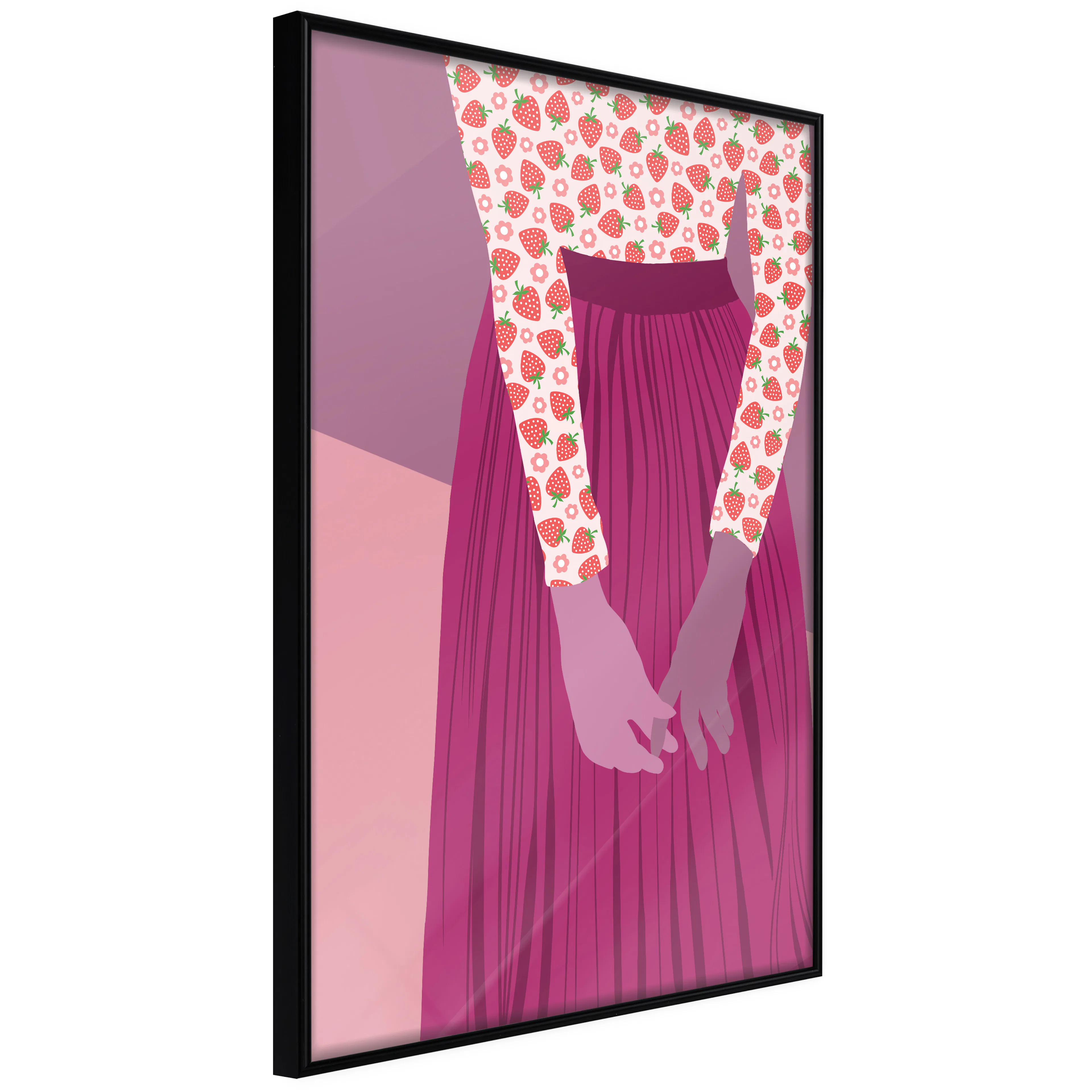 Affisch - Strawberry Lady [Poster] 40x60 Svart ram, 40x60 cm