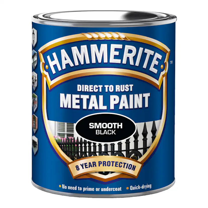 Rostskyddsfärg Hammerite Slätlack Svart 250ml