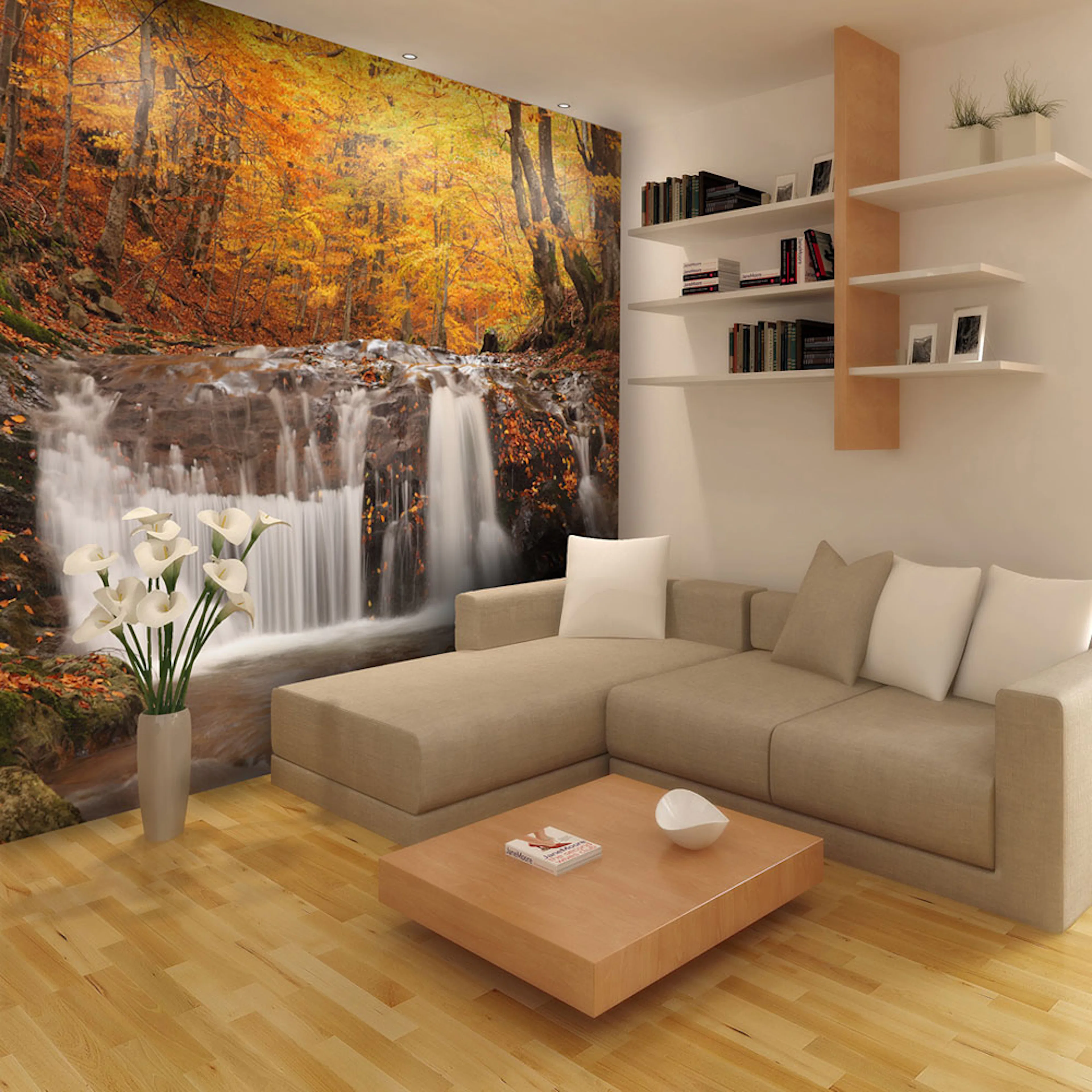 Fototapet Arkiio Autumn Landscape : Waterfall In Forest