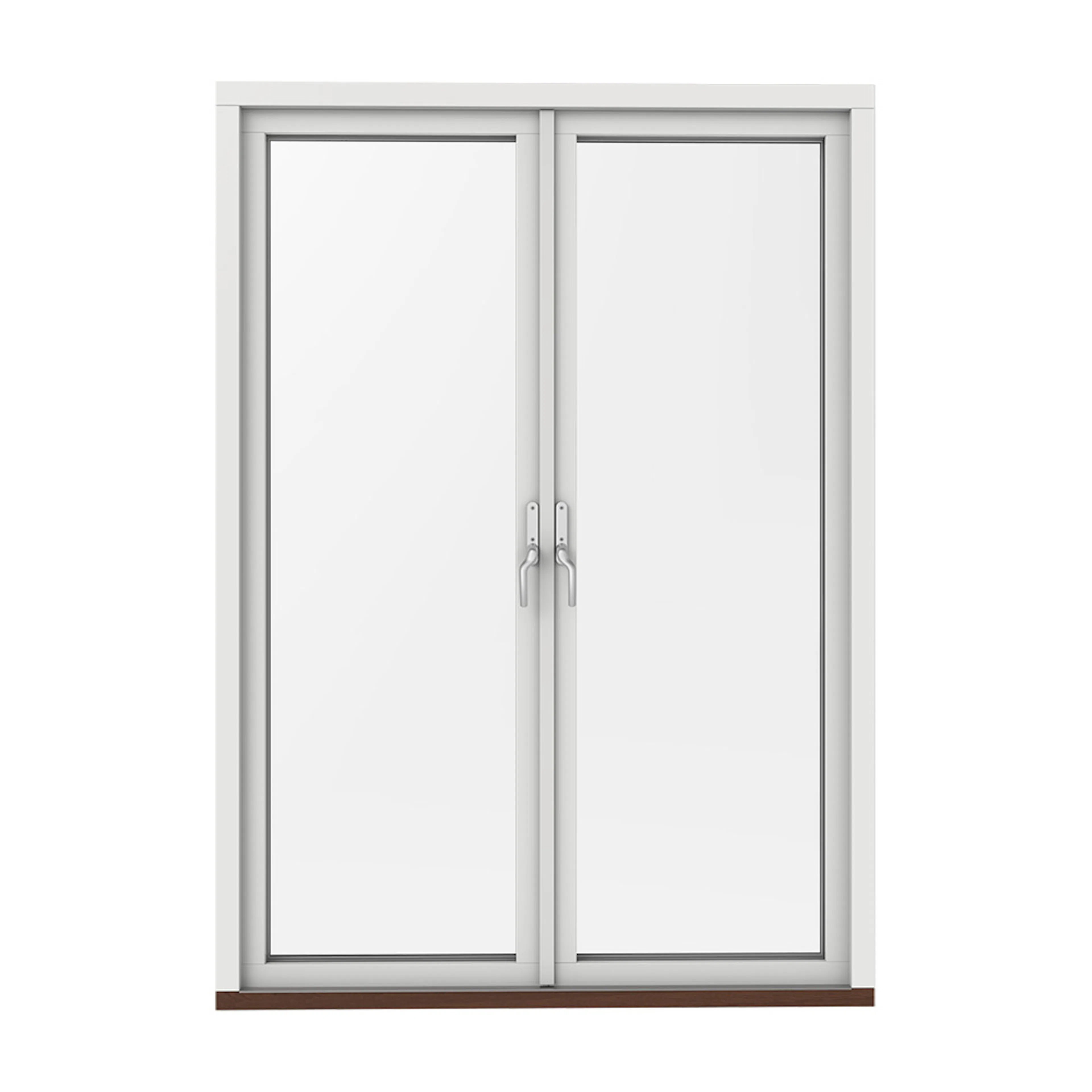 Helglasad Parfönsterdörr. HFDKFA 14-21-21 vitm. BxH-G 140x210-210 cm 3-glas Aluminium