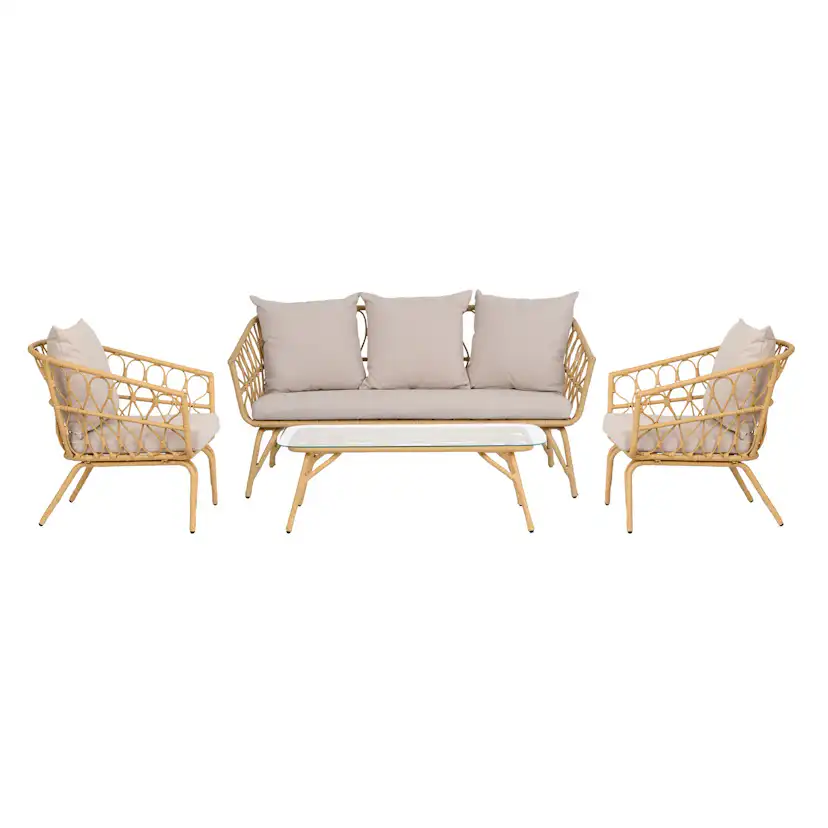 Loungeset ENVY DESIGN Magrethe Utemöbler med Dynor i Rotting