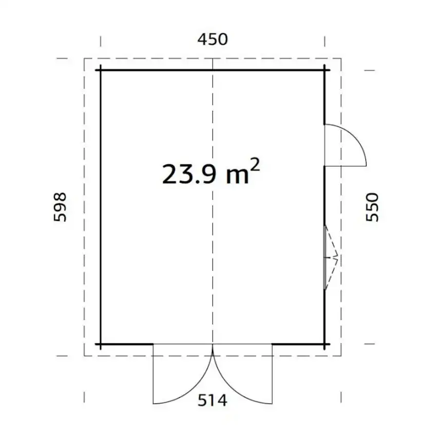 Garage Palmako Roger 23,9 m2 med Dörr